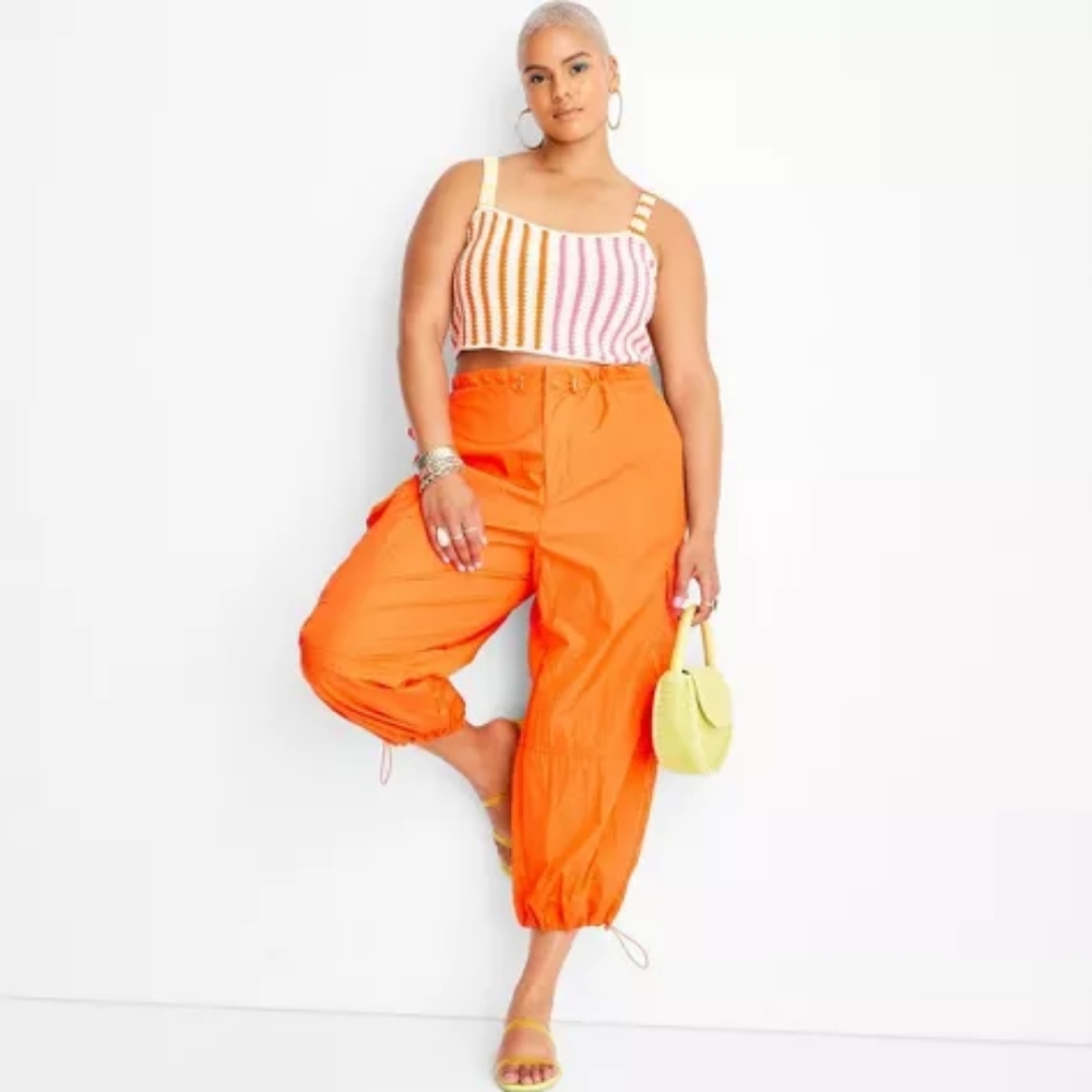 🆕️ Future Collective x Alani Noelle Orange Utility Cargo Pants sz 3x